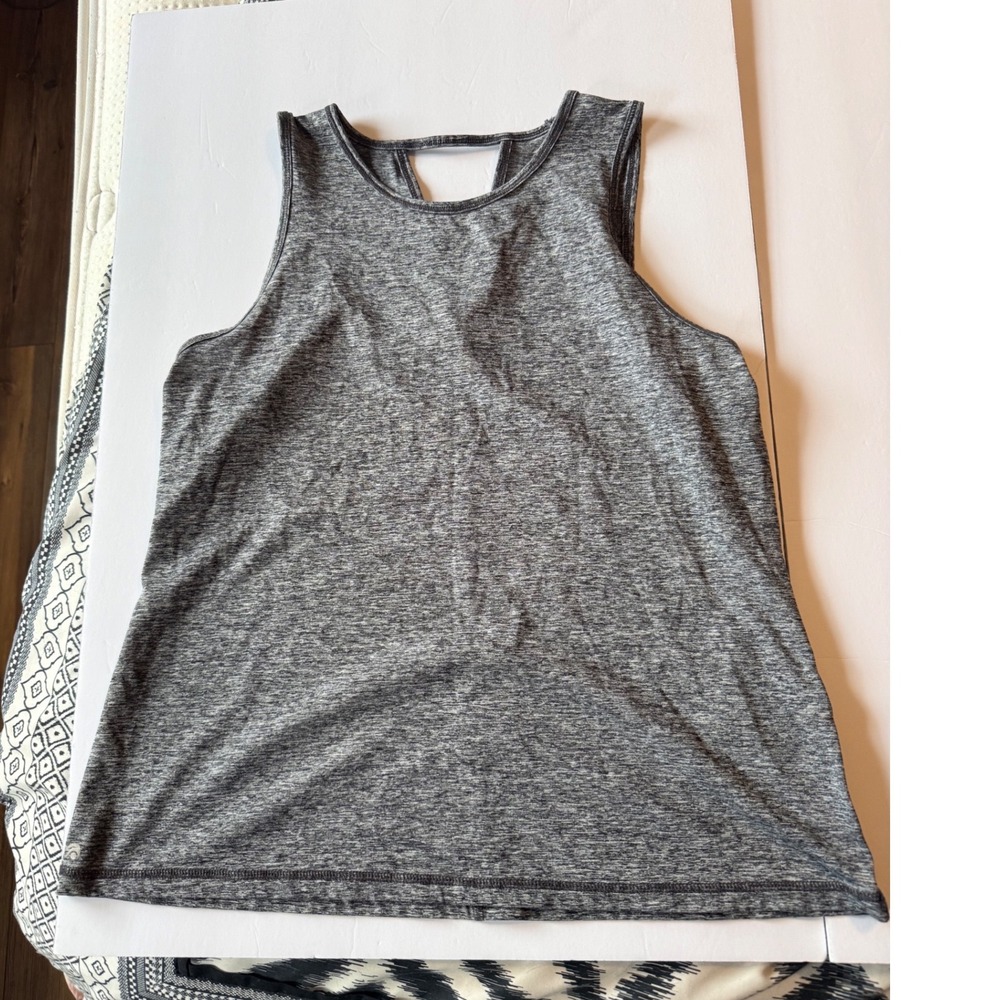Ideology Womens Space Dye Active Tank Top Charcoal Gray Cutout Back Large SP19